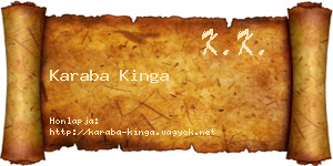 Karaba Kinga névjegykártya